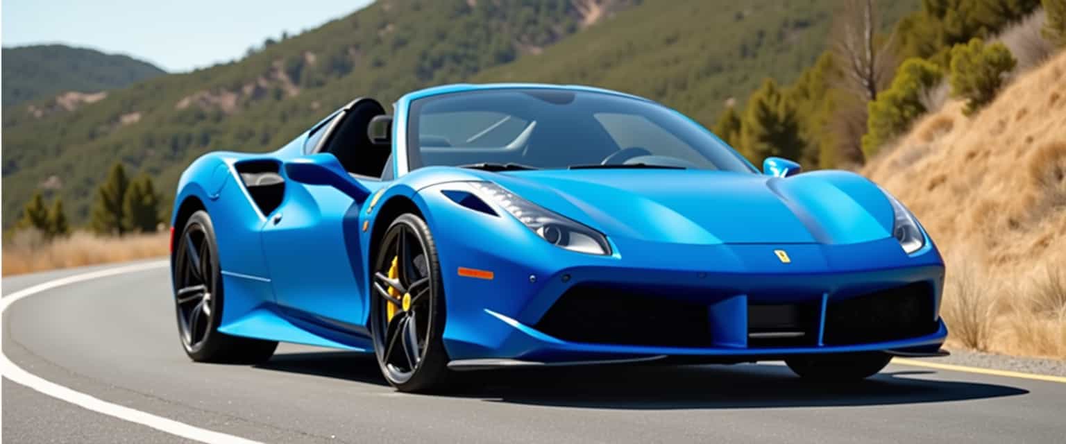 matte blue ferrari