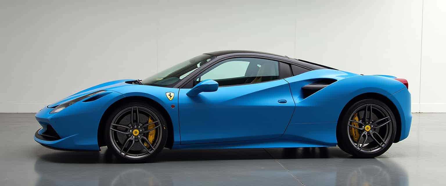 matte blue ferrari