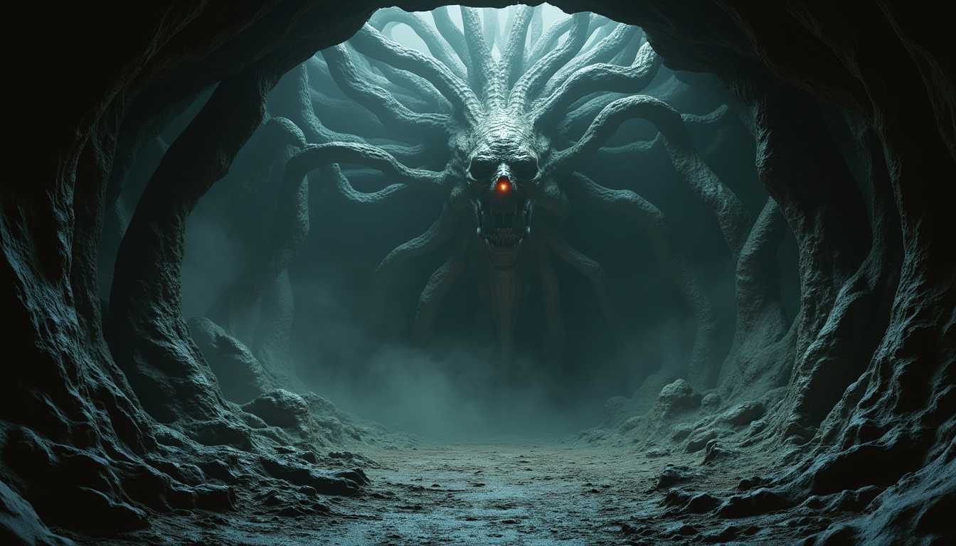 Rendered in Blender, this haunting 3D visualization by acclaimed artist H.R. Giger captures the essence of a nightmare, showcasing a surreal and eerie landscape filled with twisted, organic forms and dark, shadowy recesses. The scene is lit with a combination of low-key, directional lighting and subtle, volumetric fog effects, creating an unsettling atmosphere that enhances the nightmarish quality of the image. The artist employs a high-polygon count and realistic materials to give the scene a tactile, organic feel, while the use of high dynamic range imaging (HDRI) ensures that the intricate details and ominous shadows are faithfully represented. The rendering is completed at a resolution of 4K, with high-quality anti-aliasing and global illumination settings to produce a crisp, immersive visualization that plunges viewers into the depths of their darkest fears.



