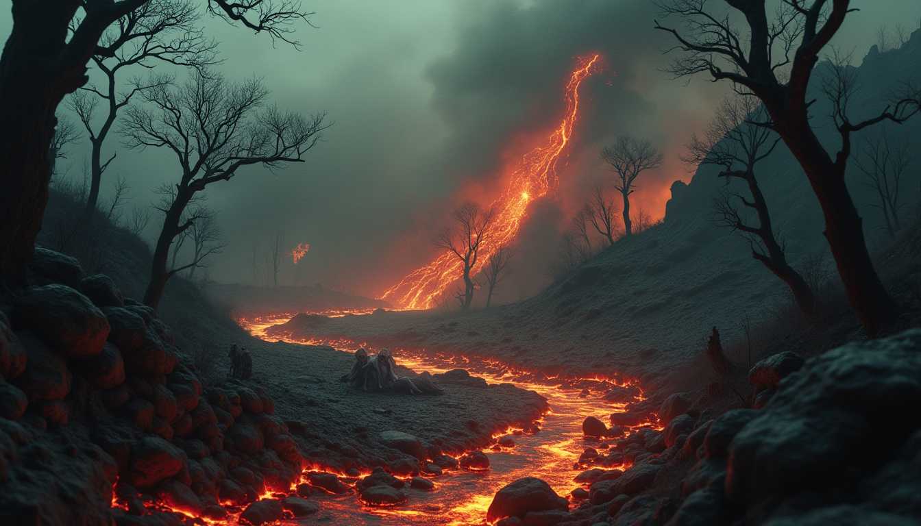 Capturing an evocative and haunting vision of Hell with a Canon EOS R5 mirrorless camera and an RF 15-35mm f/2.8L IS USM lens, this chilling photograph plunges the viewer into a nightmarish landscape where darkness and despair reign supreme. The camera settings are carefully selected, with an aperture of f/5.6, an ISO of 800, and a shutter speed of 1/80 sec to ensure the striking details of the infernal environment are vividly captured. In this realm, tortured souls are trapped in a never-ending cycle of agony, surrounded by twisted, gnarled trees and rivers of molten lava that illuminate the desolate scene with an eerie, fiery glow. Sinister creatures lurk in the shadows, preying on the damned as the air fills with their tormented cries. The image's unsettling composition and stark contrast between light and darkness create a powerful, twisted portrayal of Hell that leaves a lasting impression on all who dare to gaze upon it.