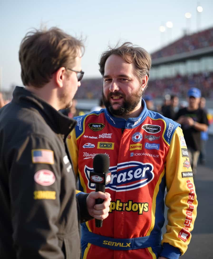 Race Car Driver Interview at a Motorsport Event