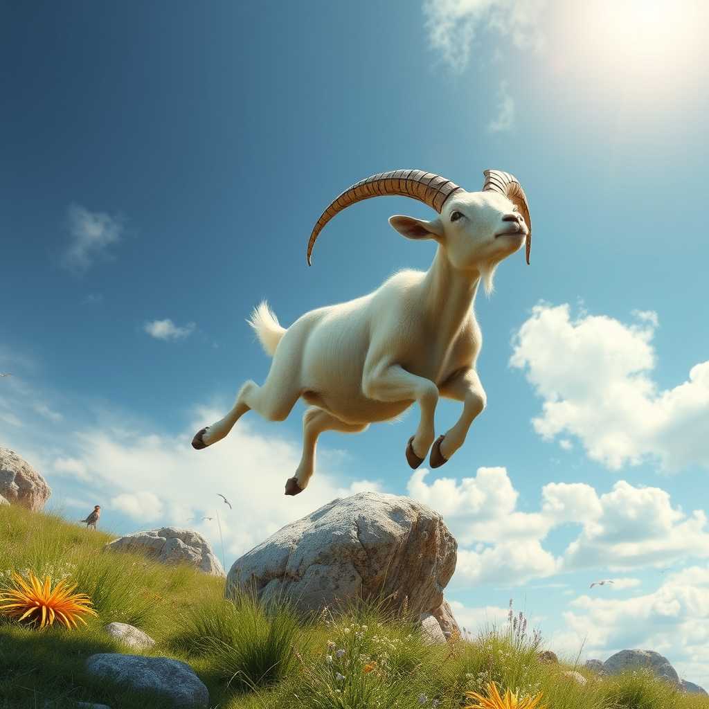 a flying goat