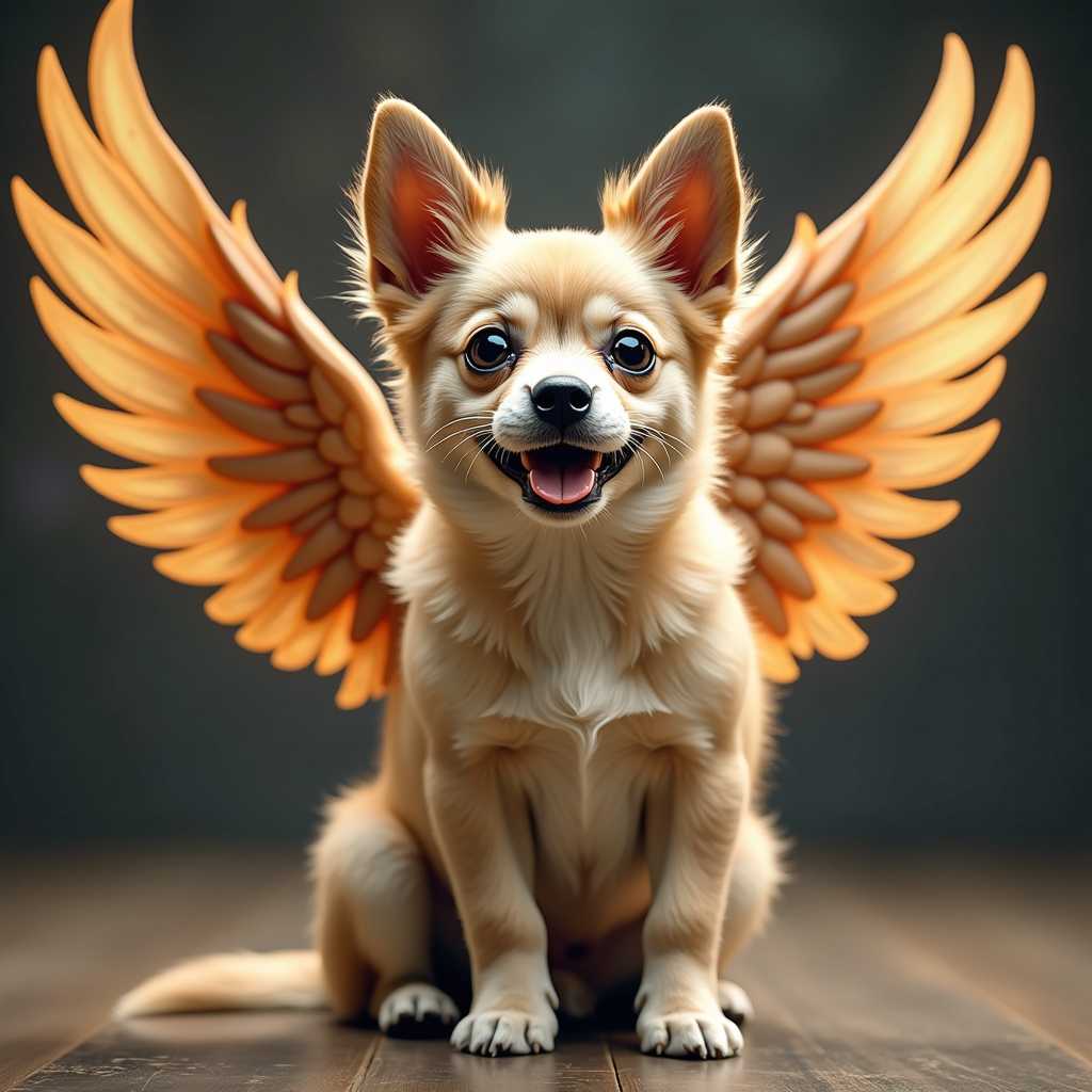 a dog with wings