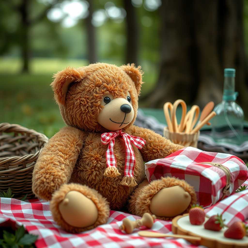 CNSTLL, ethnographic photography of teddy bear at a picnic,