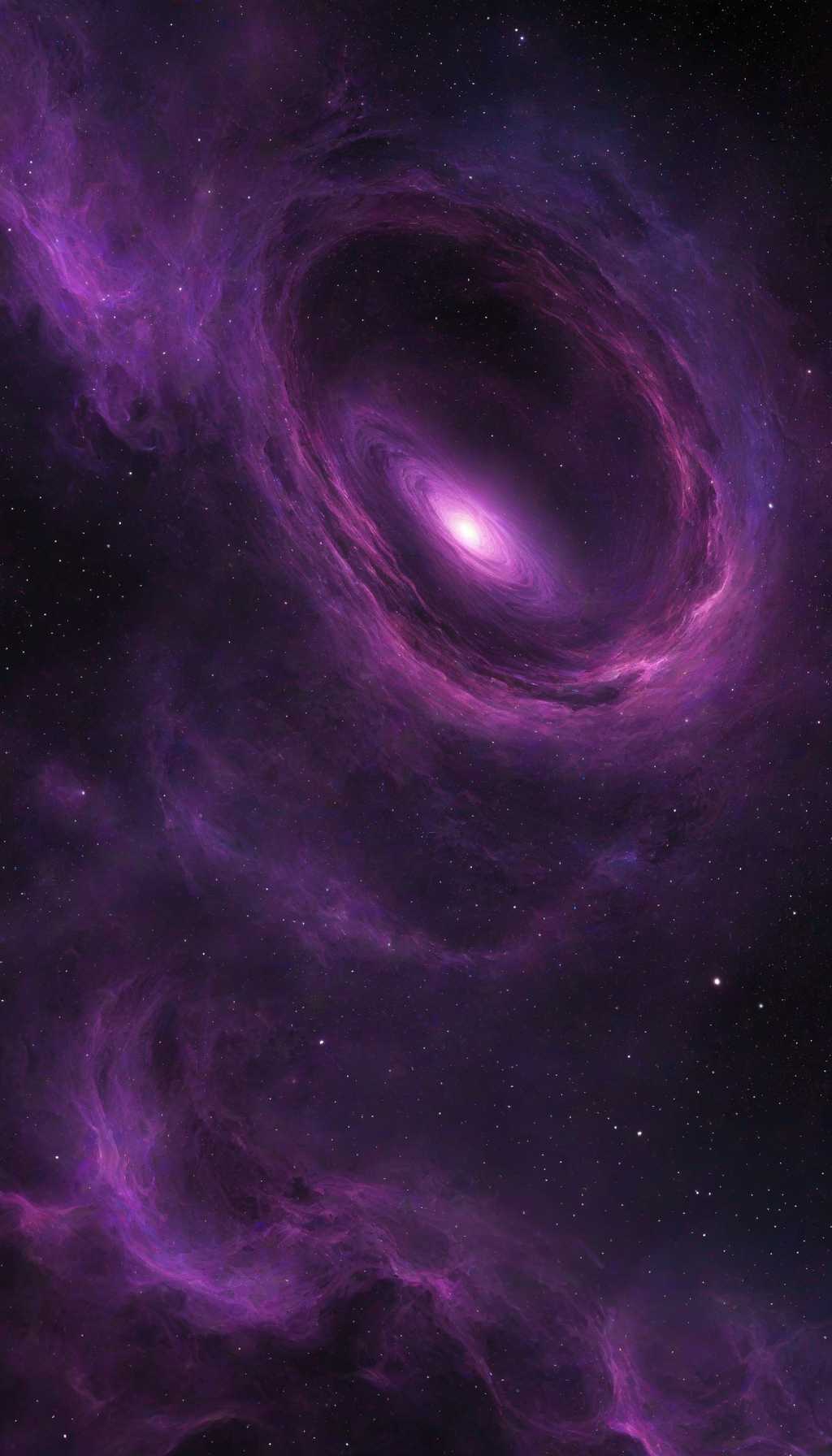 (space, black hole, stars), (purple theme, vibrant theme, vibrant Deep colorful, dark fantasy, extremely detailed, high detail, hires textures, incredibly detailed, intricate details, masterpiece, polarized)
