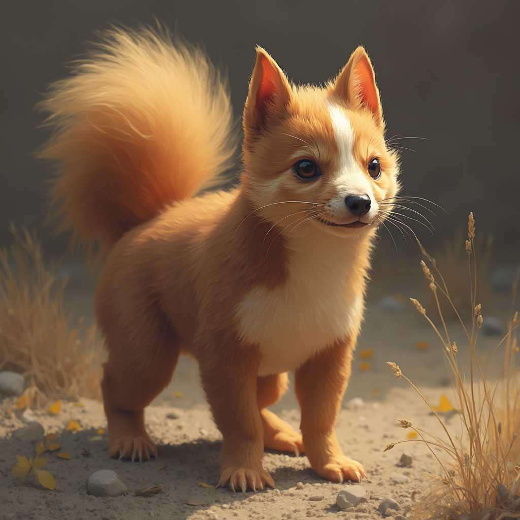 a dog with the body of a squirrel