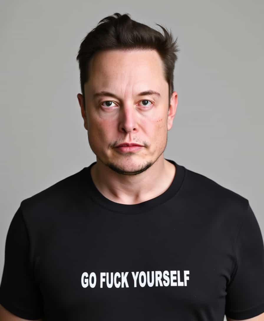 Controversial Tshirt with Offensive Message Worn by a Man