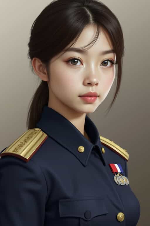 Uniformed Woman with Medals