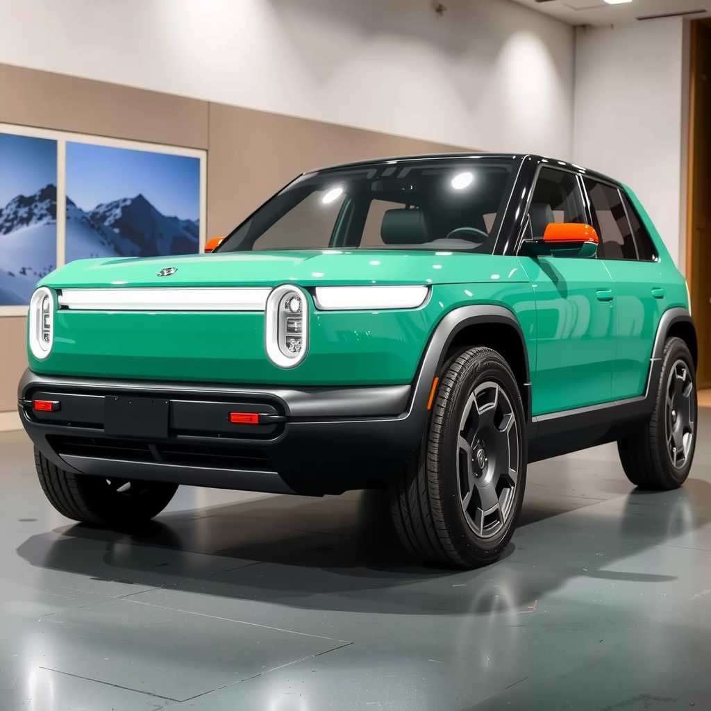 a photo of a RIVIAN R3X car, 