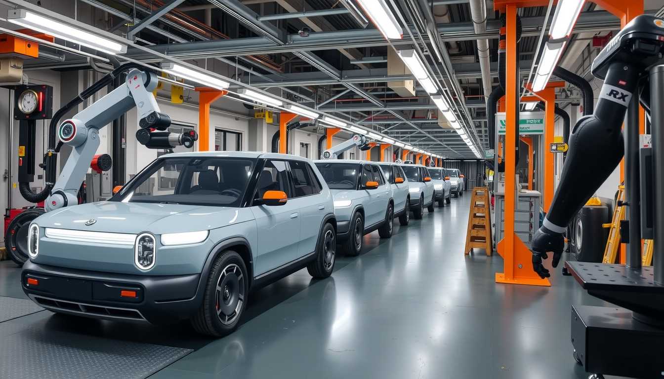 RearView A Glimpse into the Robotic Assembly Line of Electric Vehicles