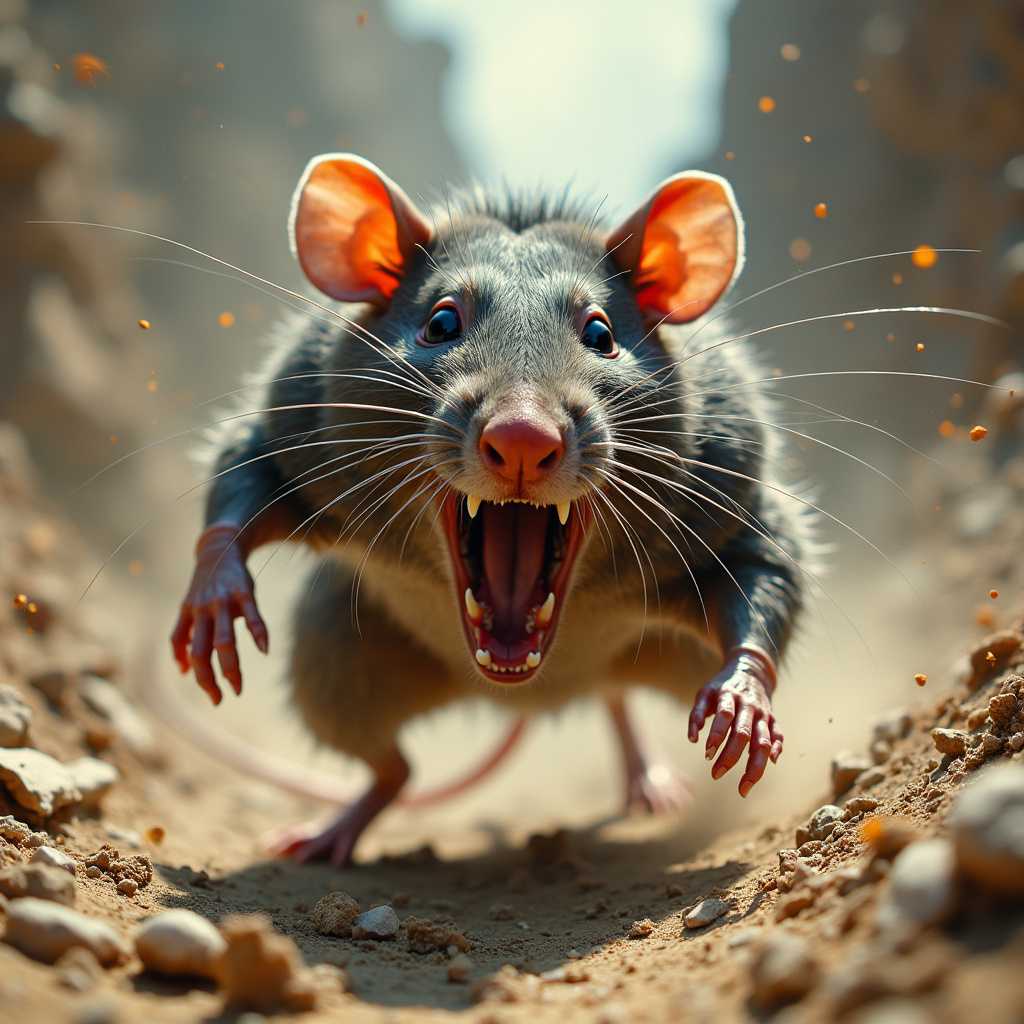 Rogue Rat in Pursuit A CloseUp of Agile Terror