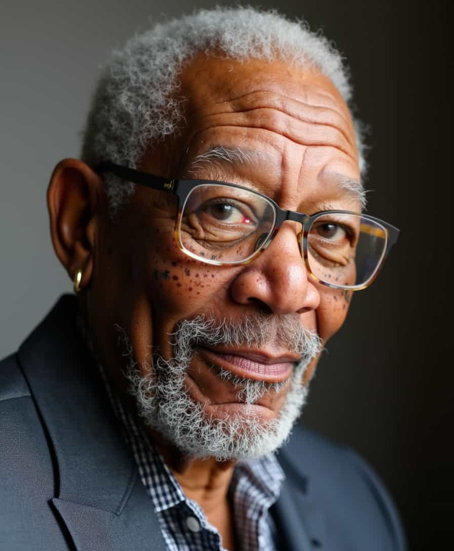 A CLOSE UP OF MORGAN FREEMAN,