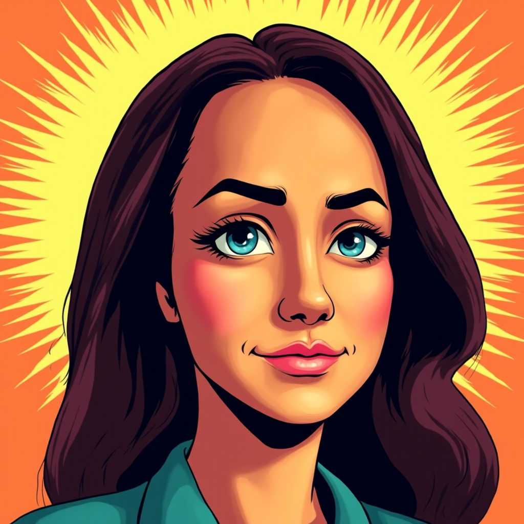 retro comic book style, vibrant colors, exaggerated features