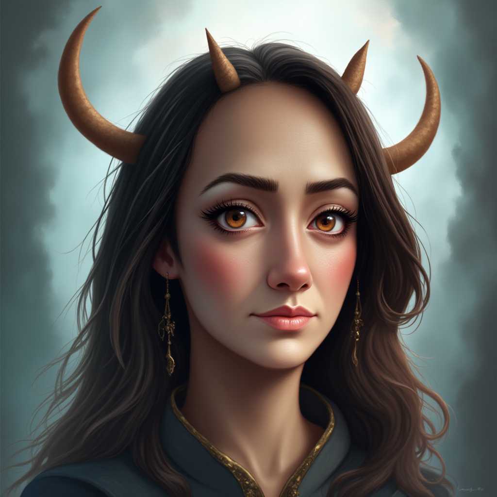 mythical creature portrait, fantasy elements, detailed