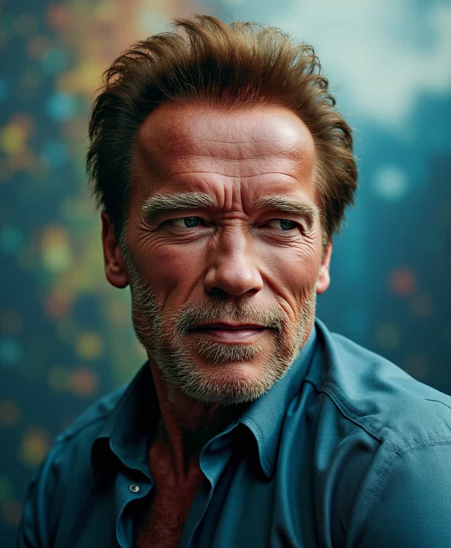 a photo of ARNOLD,  looking at camera, ARNOLD aquaman, Masterpiece, photo, perfect, Hyperrealistic, concept art, Wide angle shot , intricately detailed, color depth, dramatic, colorful background