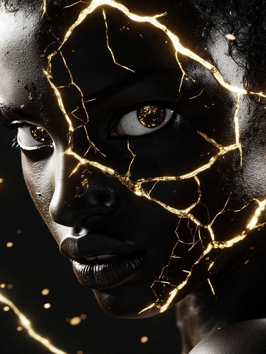 Golden Resilience: A Portrait of Kintsugi Beauty
