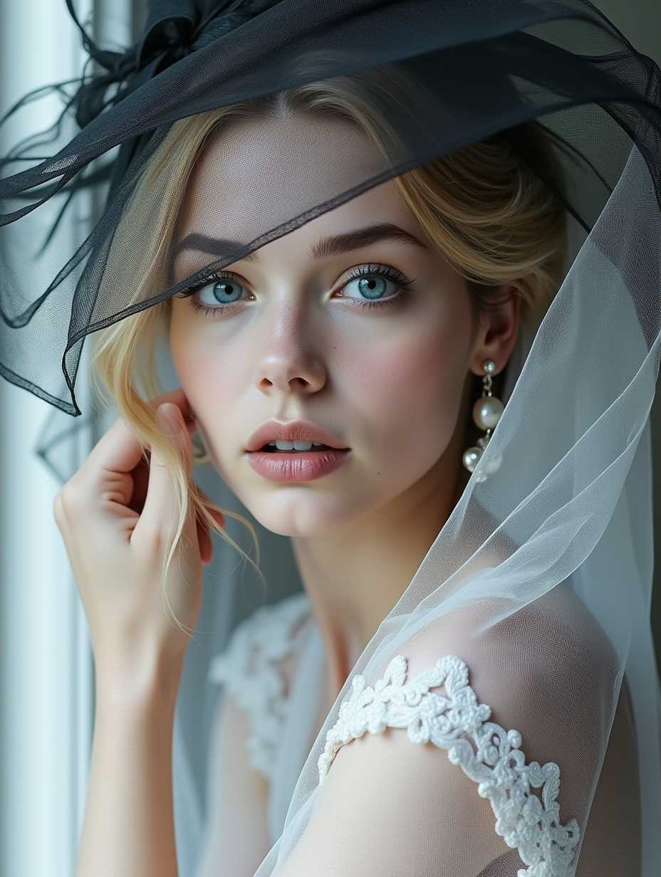 A portrait of 1900s high society beautiful elegant slim refined rich lady in luxury fashion outfit, perfect eyes, looking at viewer feeling life passing her by, melancholy.