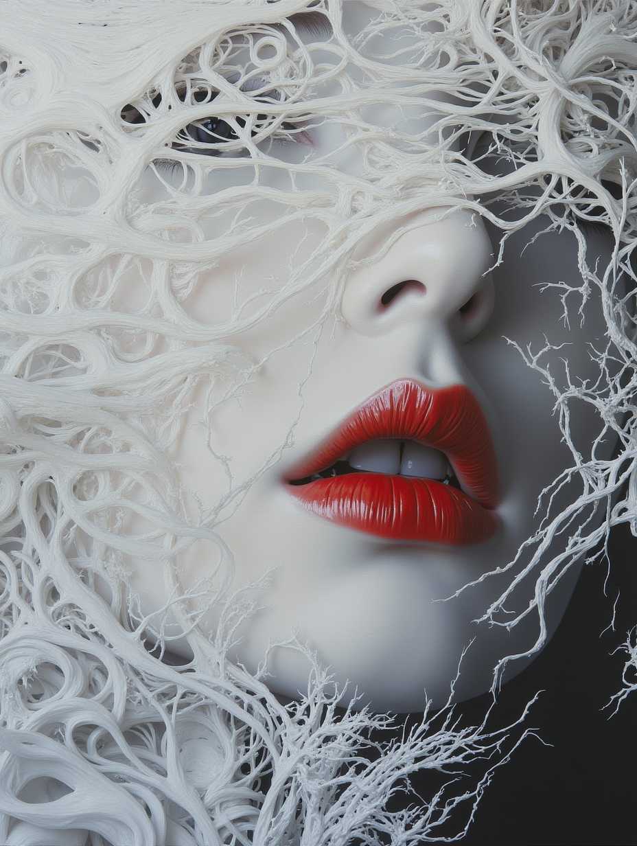 Enigmatic Elegance A Surreal Portrait of Entwined Beauty