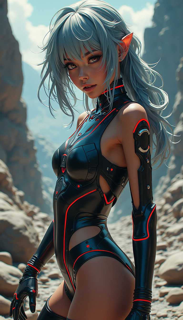 Photo of TWbabeXL01, NSFW, photorealistic, by Greg Tocchini and Shiro Masamune, underexposure, a discovery of advanced technology on a distant planet , hyper detailed, professional poster art, bold lines, award winning, trending on ArtStation , (intricate details, masterpiece, best quality:1.4), looking at viewer, dynamic pos, in the style of nicola samori