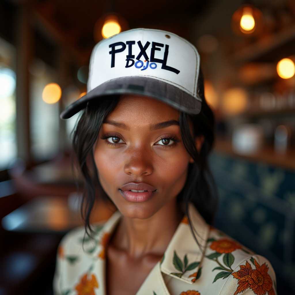 A baseball cap that says Pixel Dojo