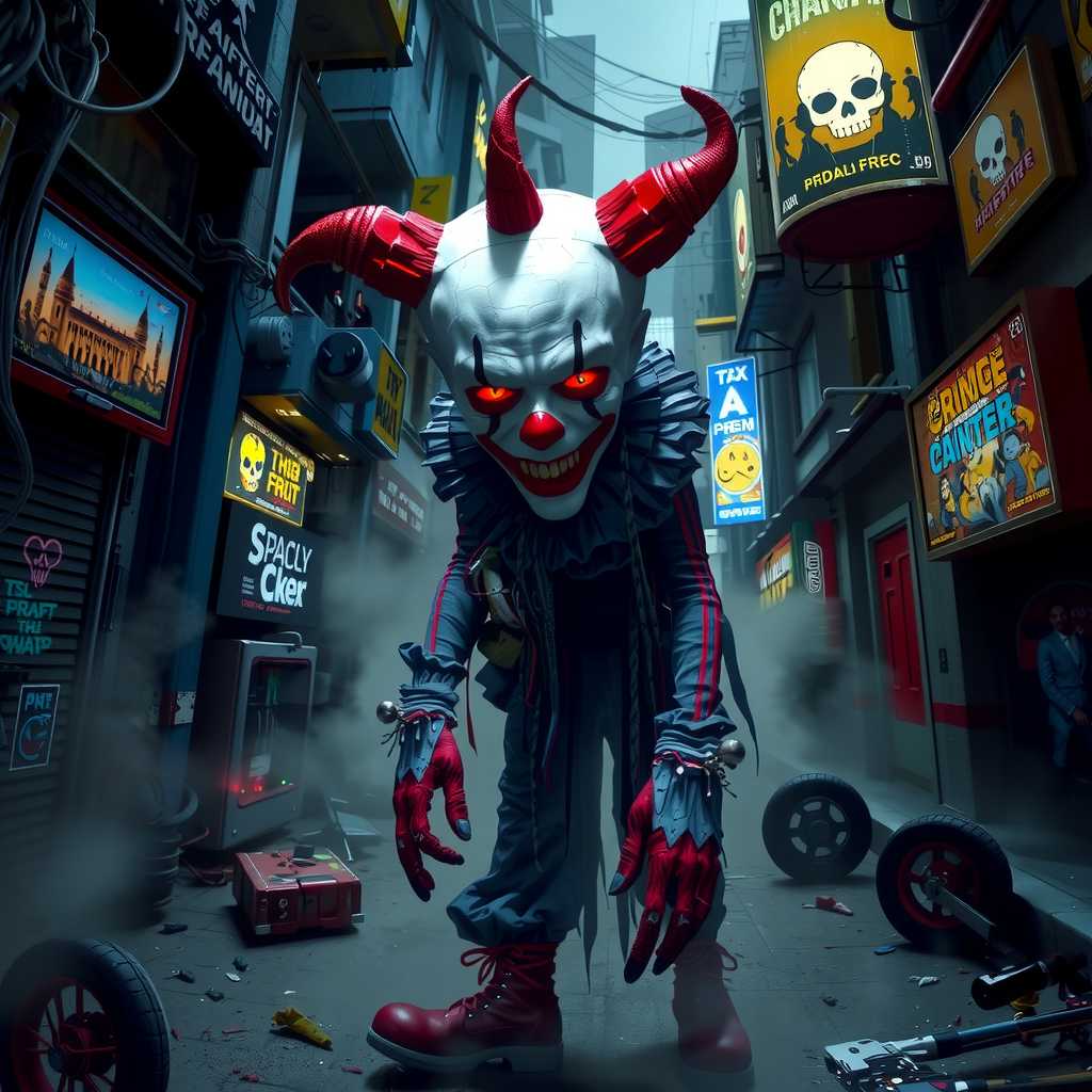 Devil Clown in Dystopian Alley
