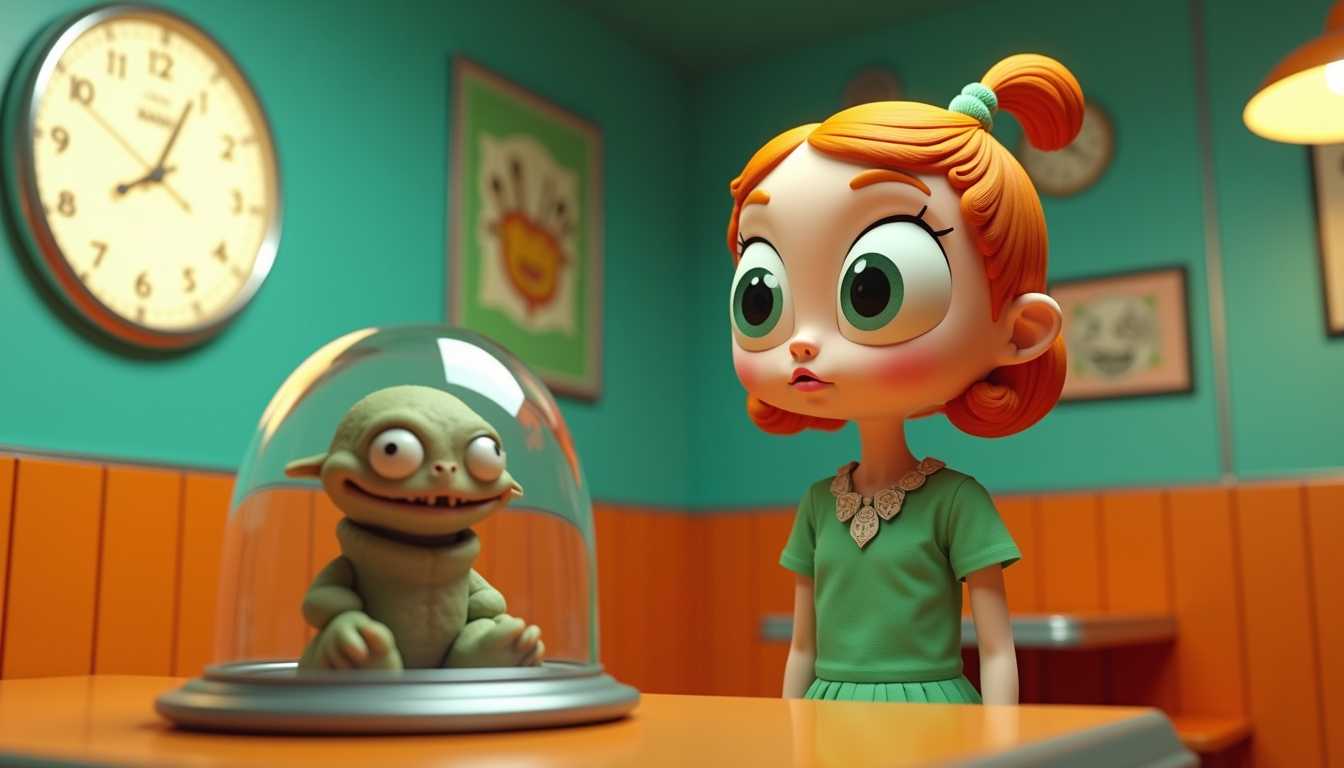 Whimsical Encounters A Girl and Her Alien