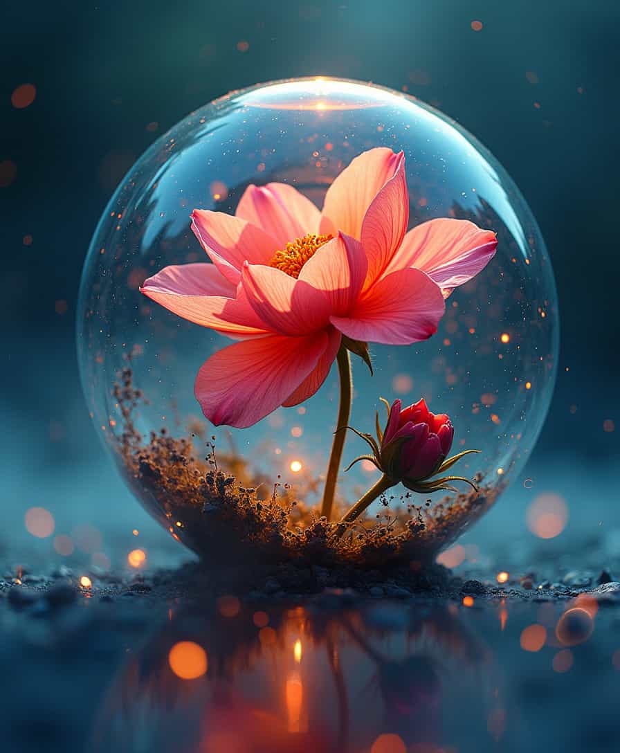 Enchanted Flower Globe A Blooming Marvel of Natures Beauty
