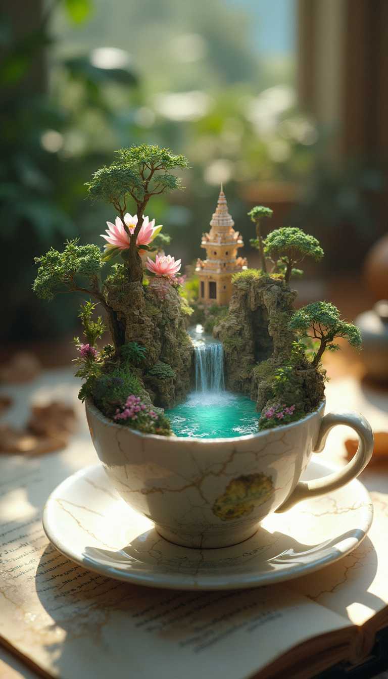 Miniature Zen Garden in a Teacup A Touch of Zen in Your Everyday