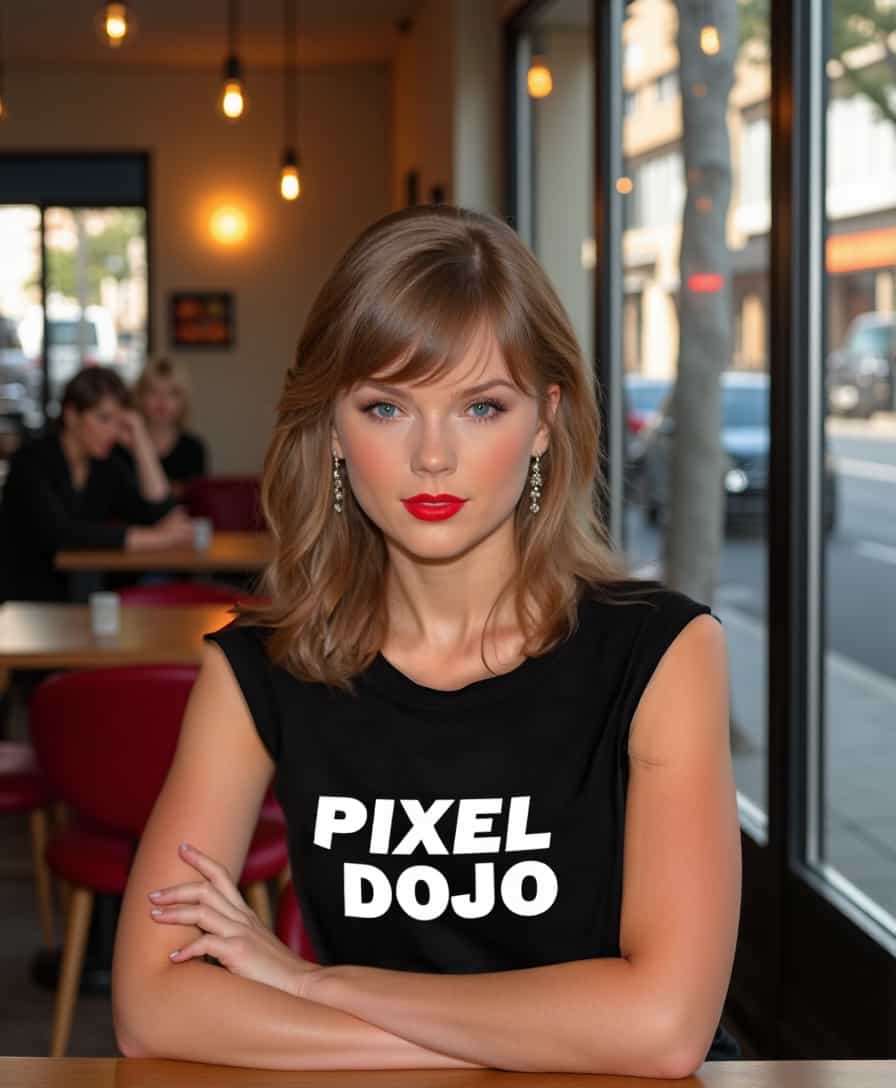 a t-shirt that reads "Pixel Dojo"