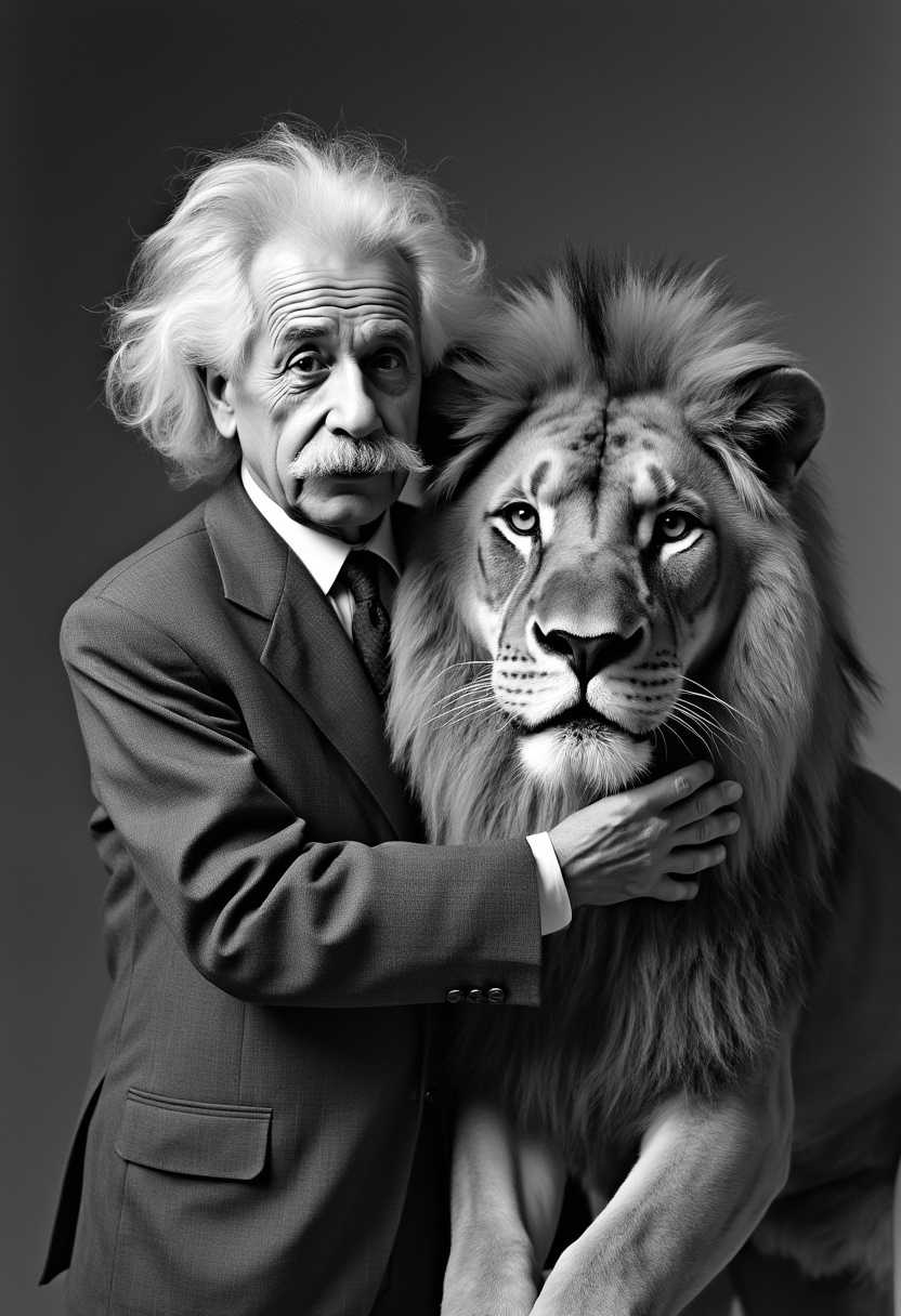 Man and Lion: A Surreal Bond