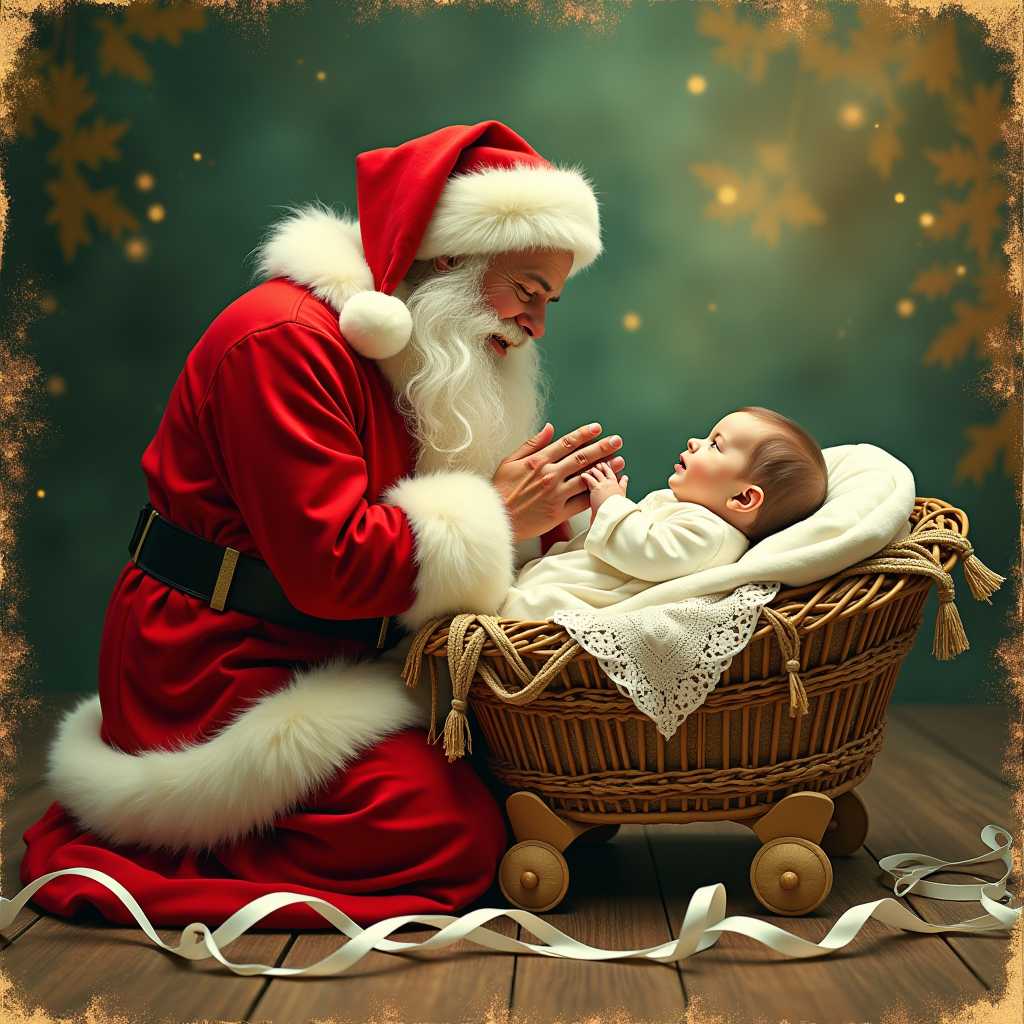 Santa's Tender Moment with the Baby