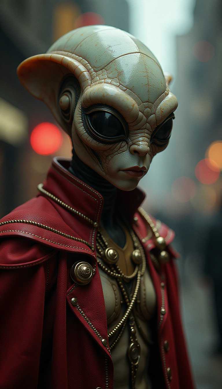cinematic photo . An alien that represents Iran with a Iranian cultural background    . 35mm photograph, film, bokeh, professional, 4k, highly detailed
