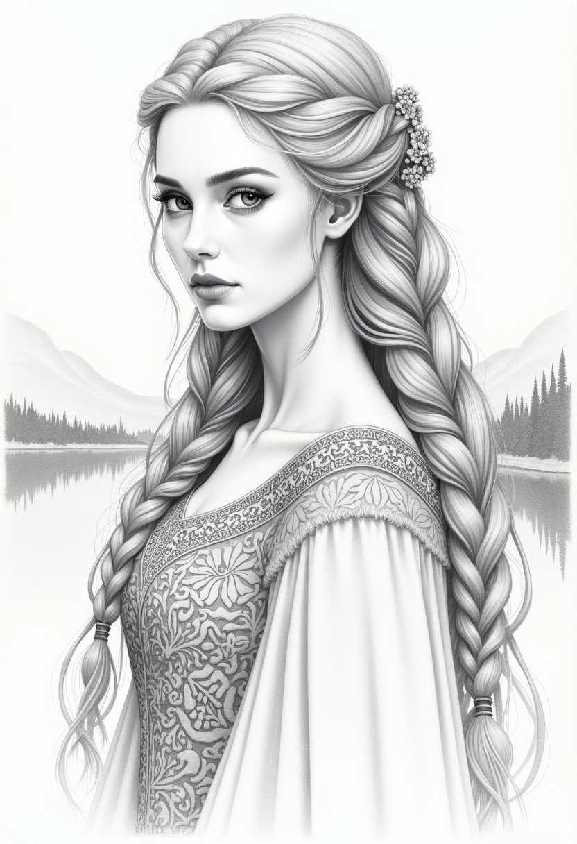Enchanting Renaissance Beauty with Braided Elegance