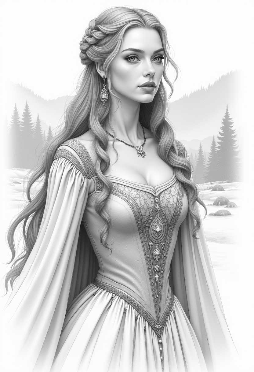 Elegant Medieval Fantasy Portrait of a Lady
