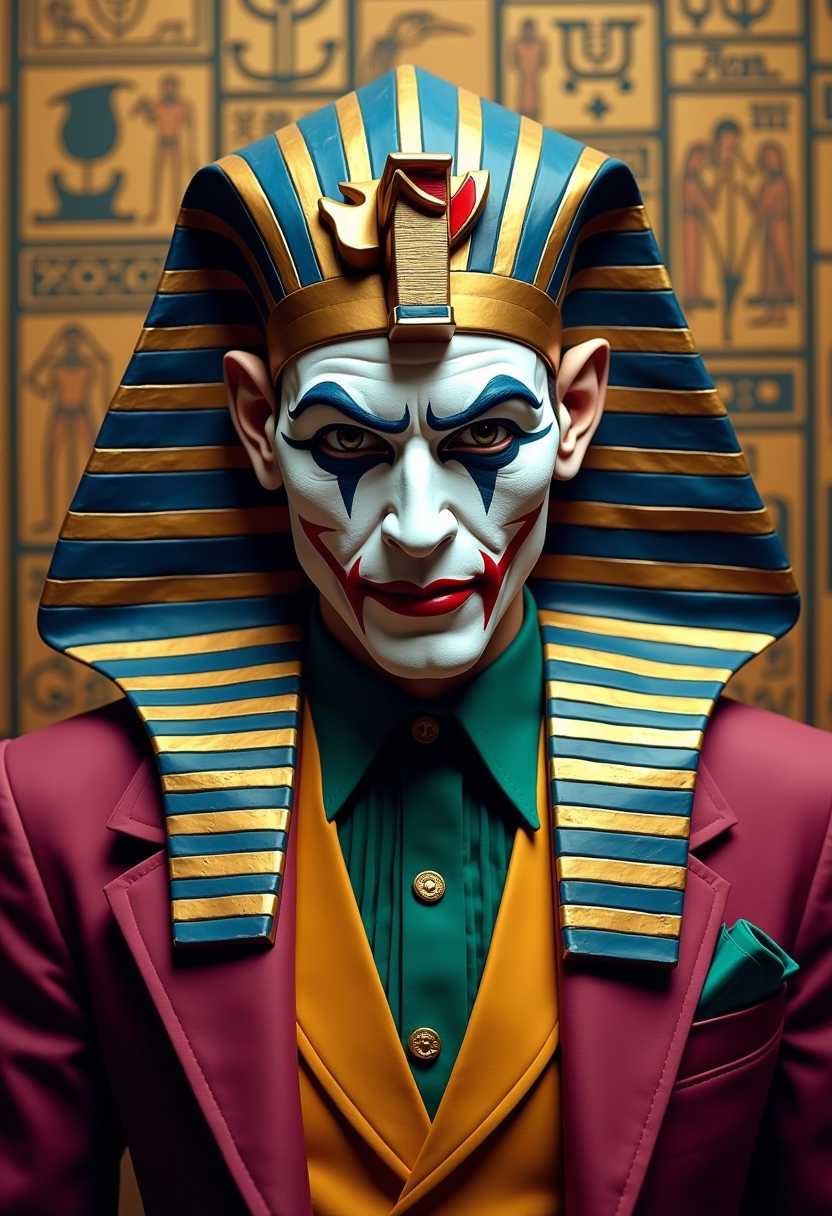 Joker as an Egyptian Pharaoh A Fusion of Pop Culture and Ancient Mythology