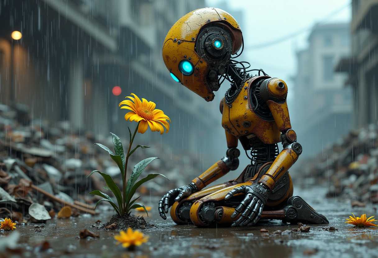 Robotic Sentiment A Rustic Bots Emotional Encounter with Nature