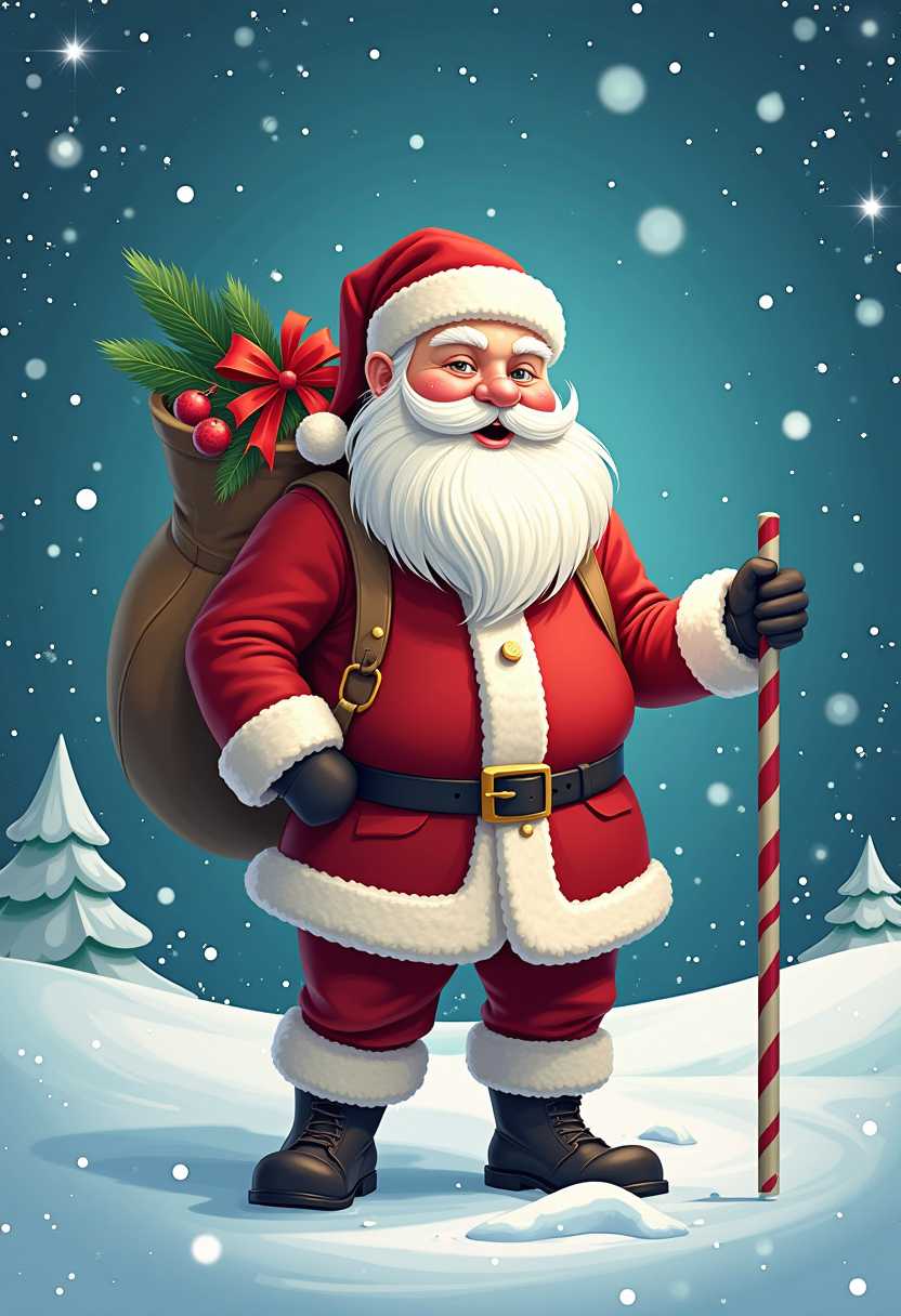 poster for a christmas party, snow, santa claus 