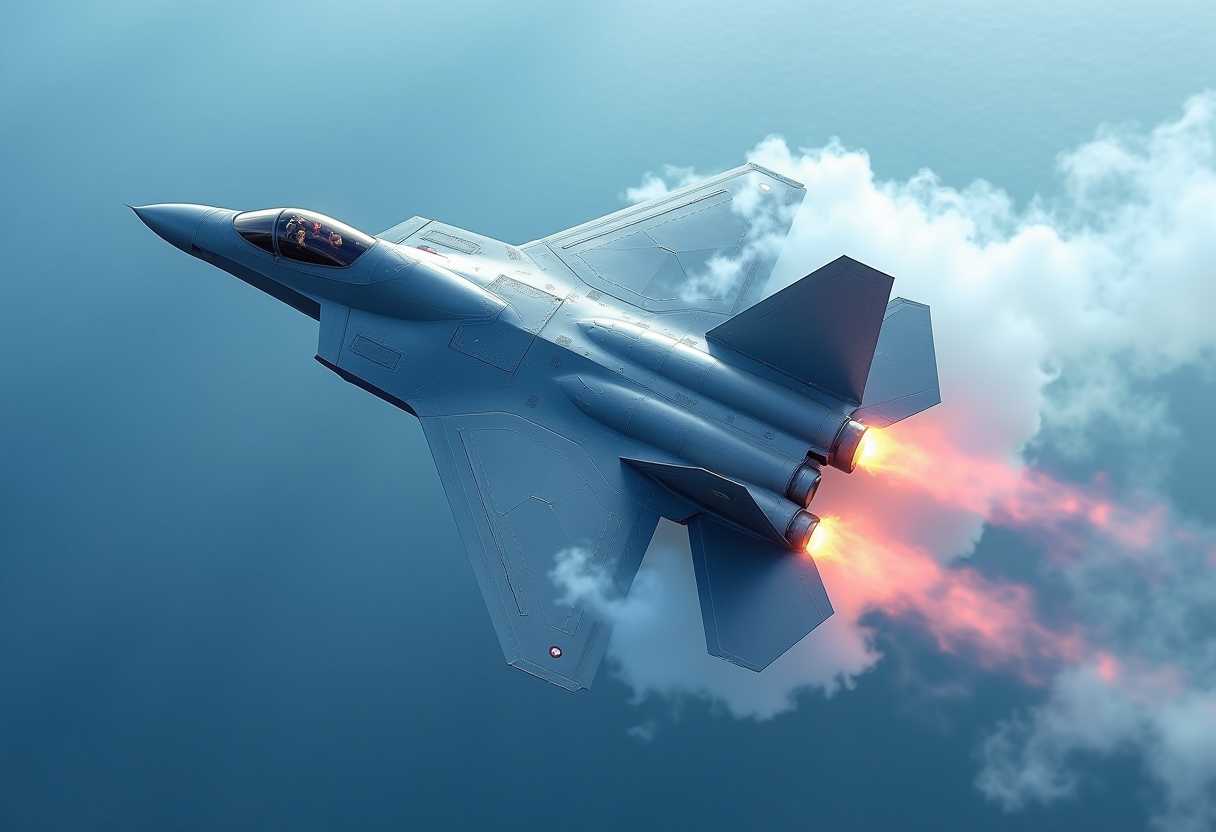 High-Speed Ascent: Fighter Jet in Afterburner