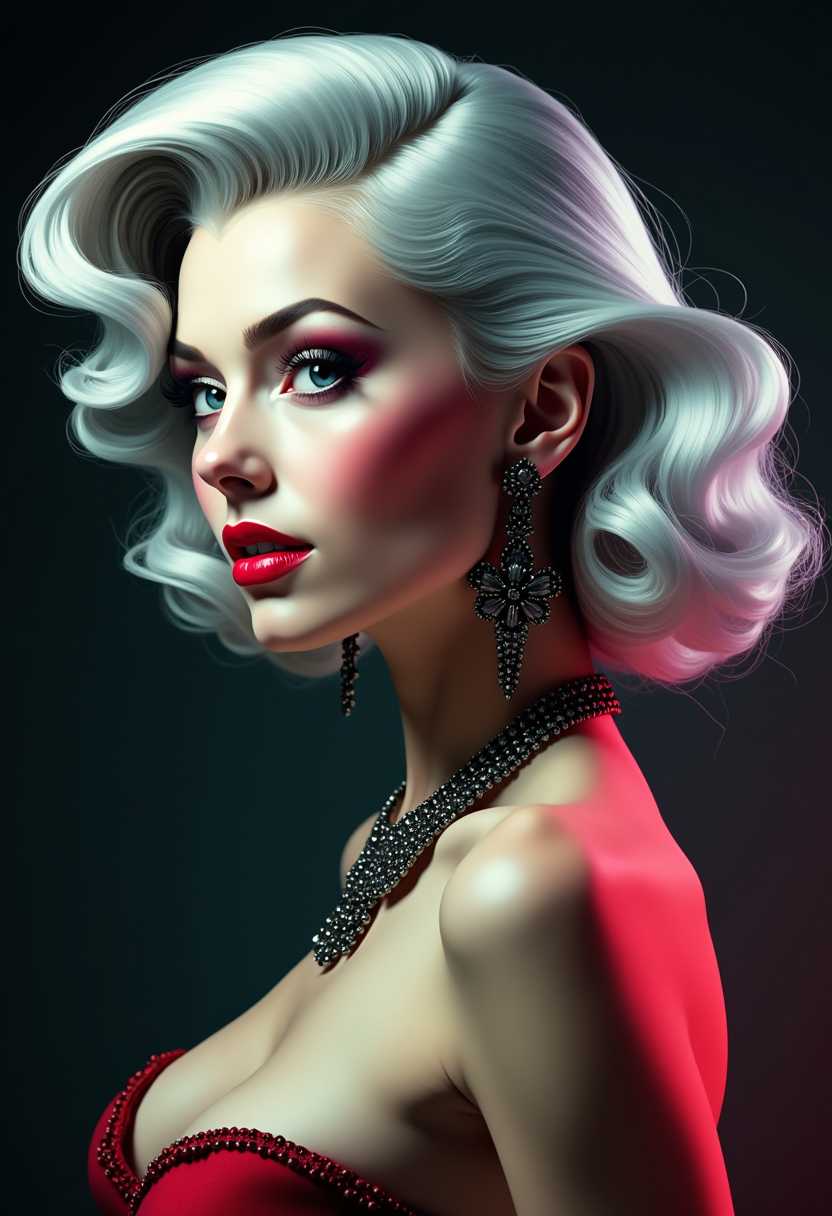 Platinum Blonde Glamour A Portrait of Vintage Hollywood Elegance