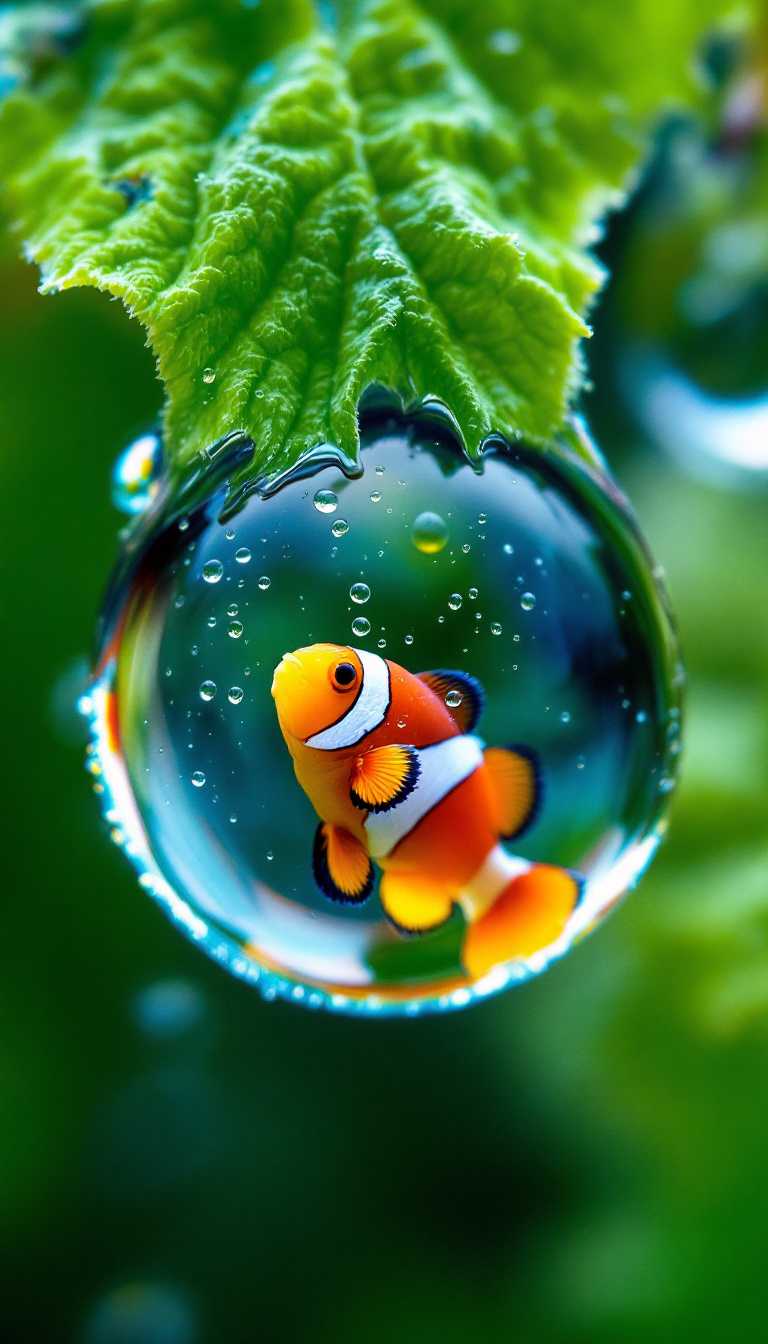 Captivating Clownfish Bubble Artistry
