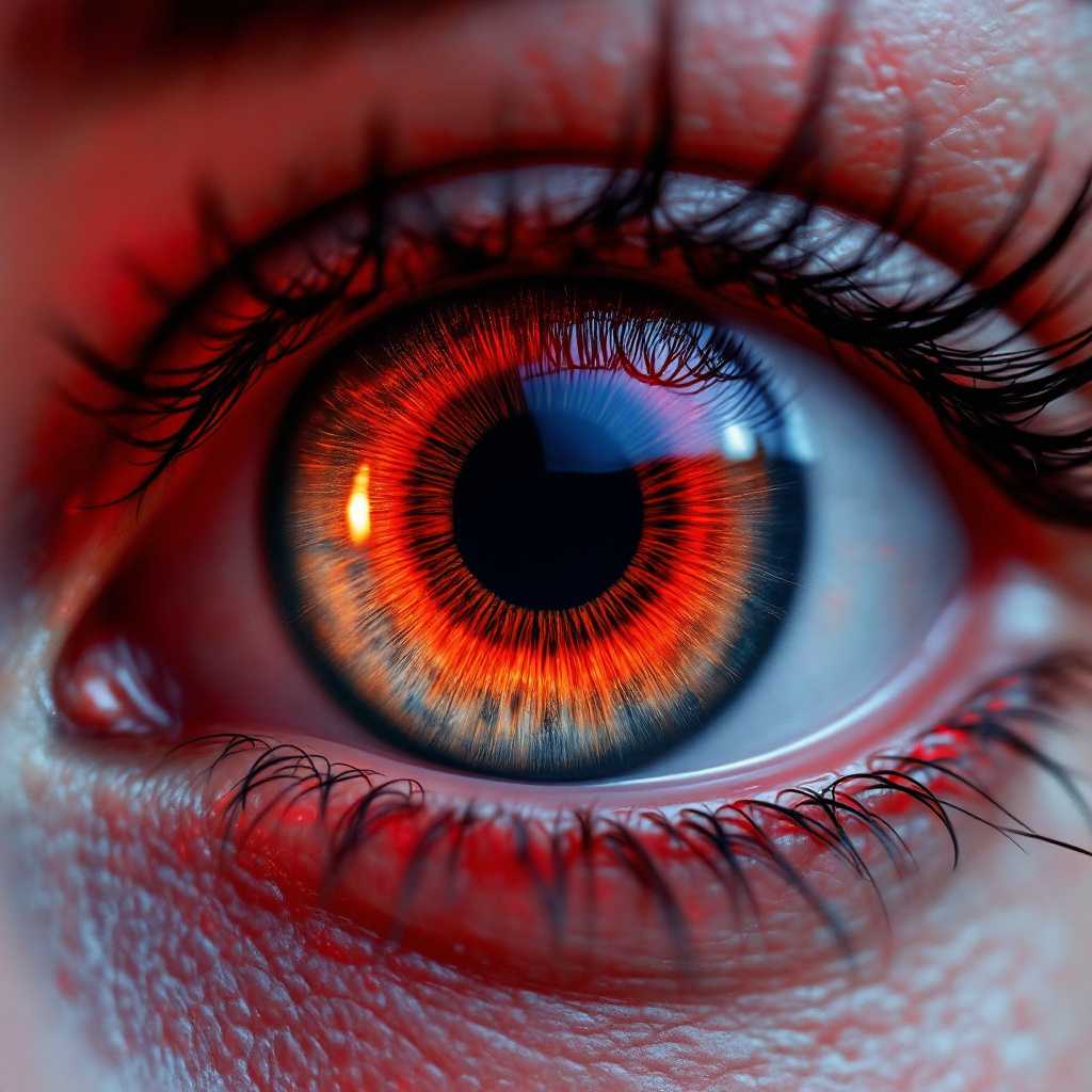 Captivating Closeup of a Human Eye with a Vividly Colored Iris