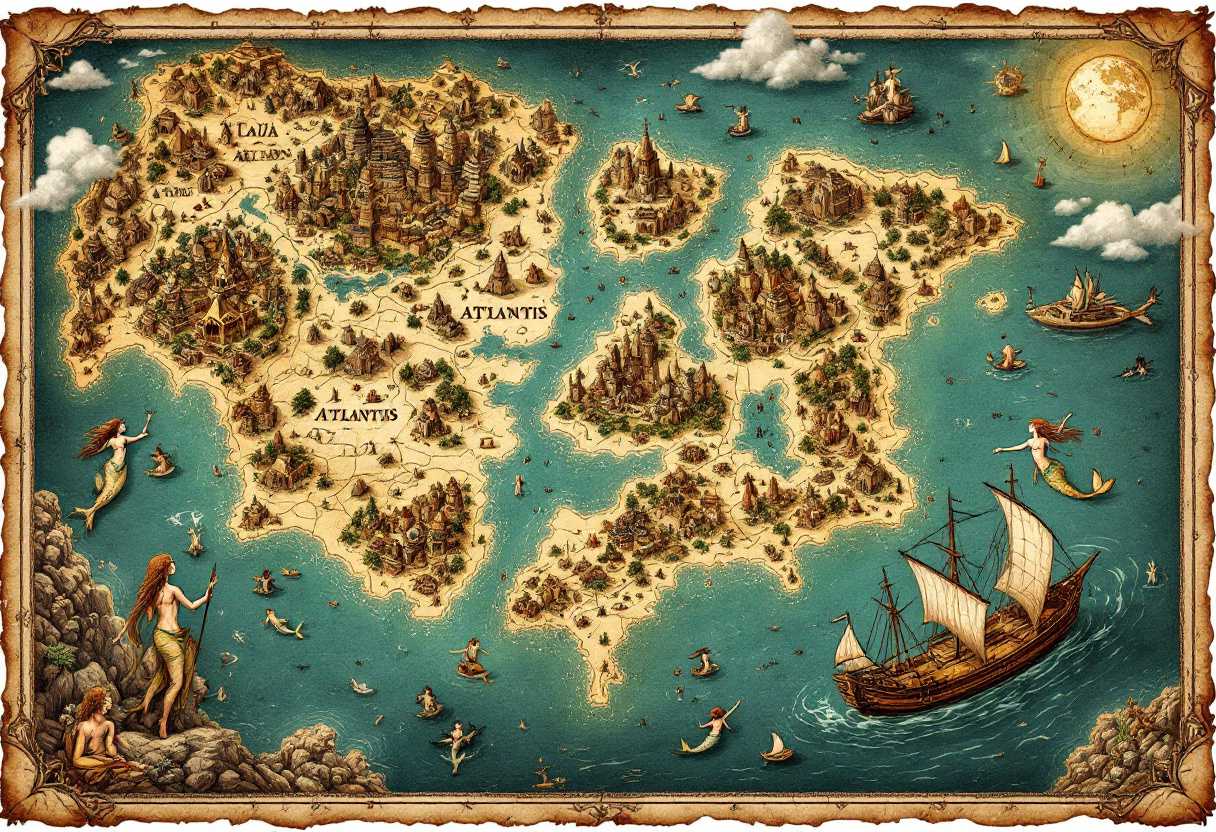 Anchored in Myth A Fantasy Map of Atlantis
