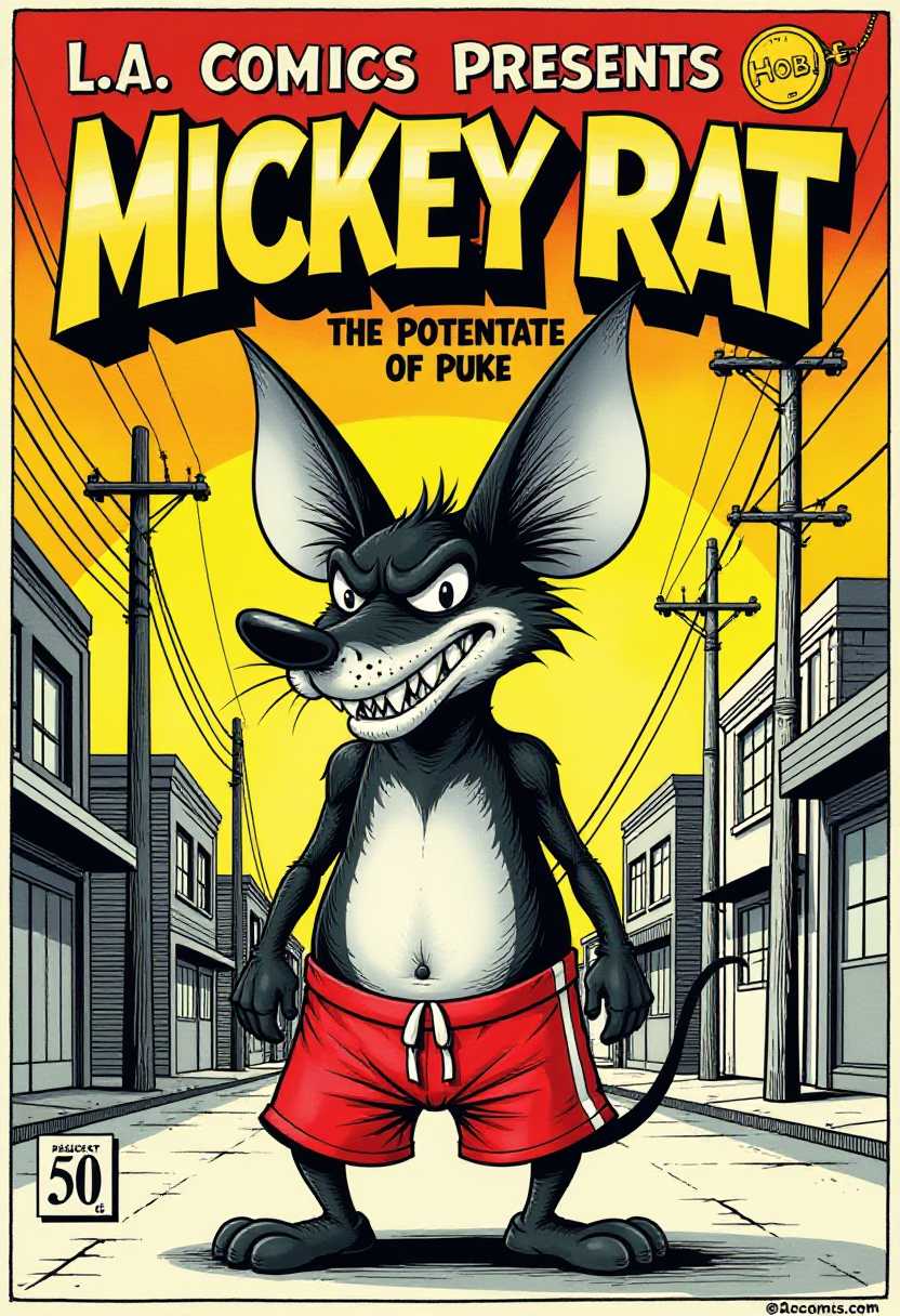 MICKEY RAT The Potentate of Puke A Comic Book Cover Illustration
