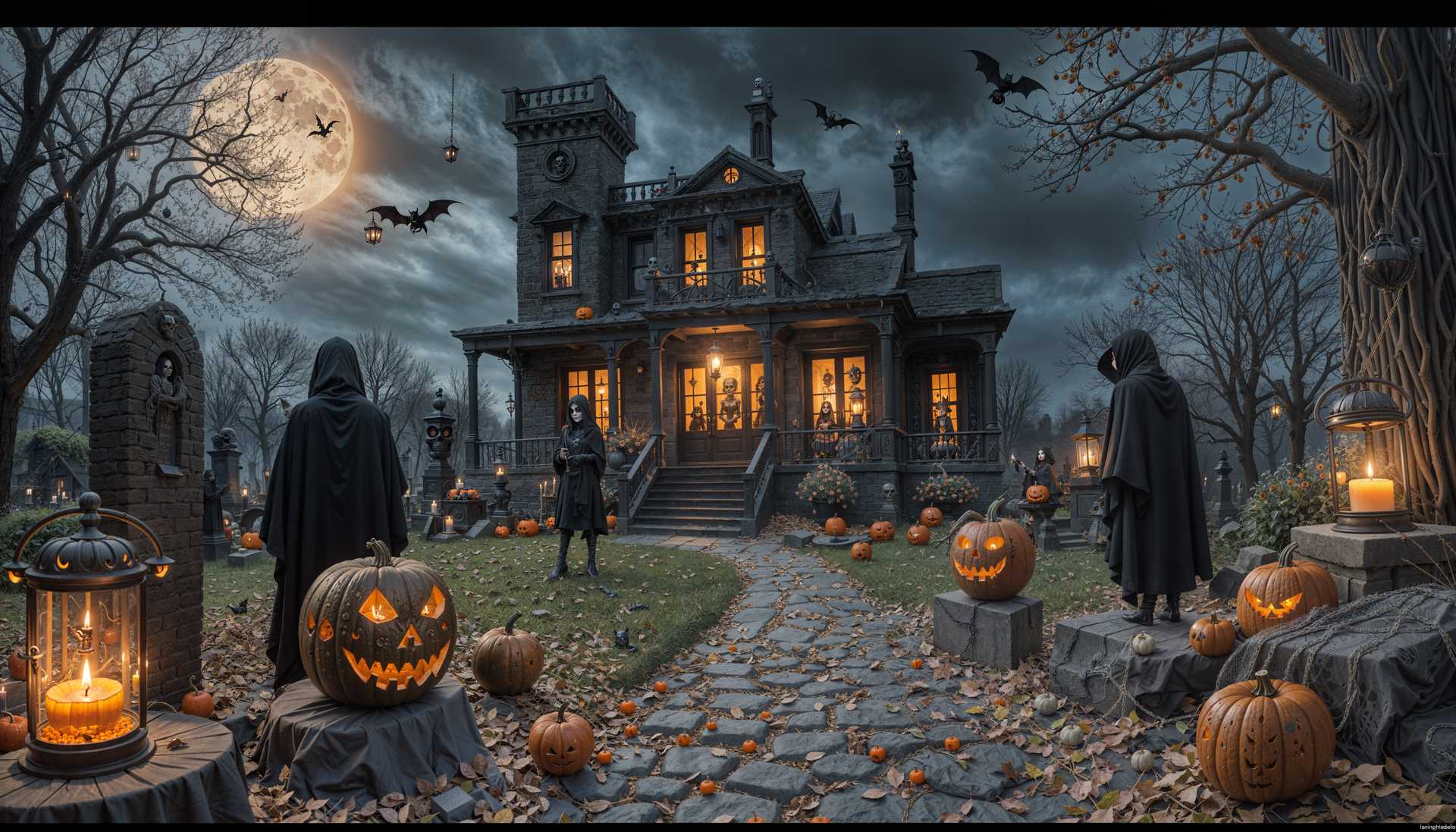 AI-generated image: No Trigger words, Voodoo doll, cauldron smoke, tarot cards, bat wings, cursed candle, spider web, sk