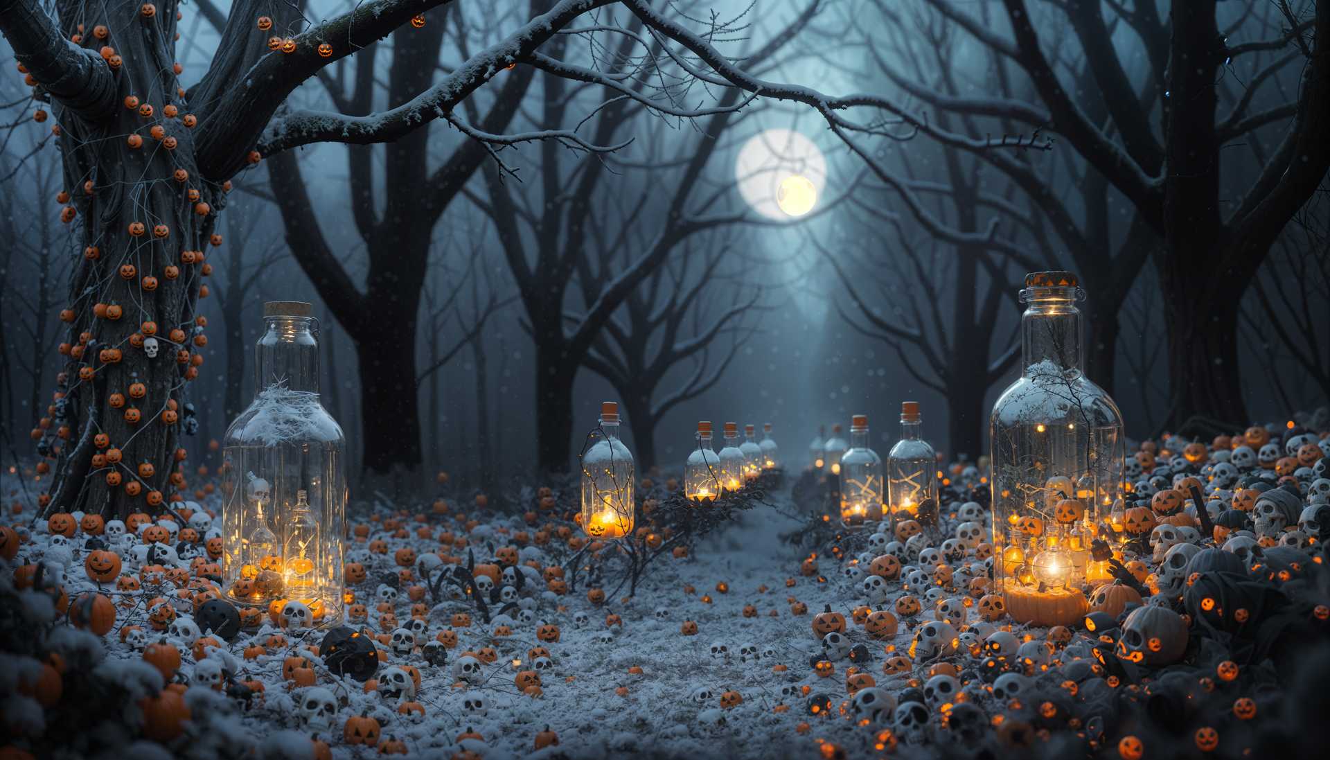 AI-generated image: halloweentech, a photo of halloweentech style, volumetric light. light balls are moving electrical c