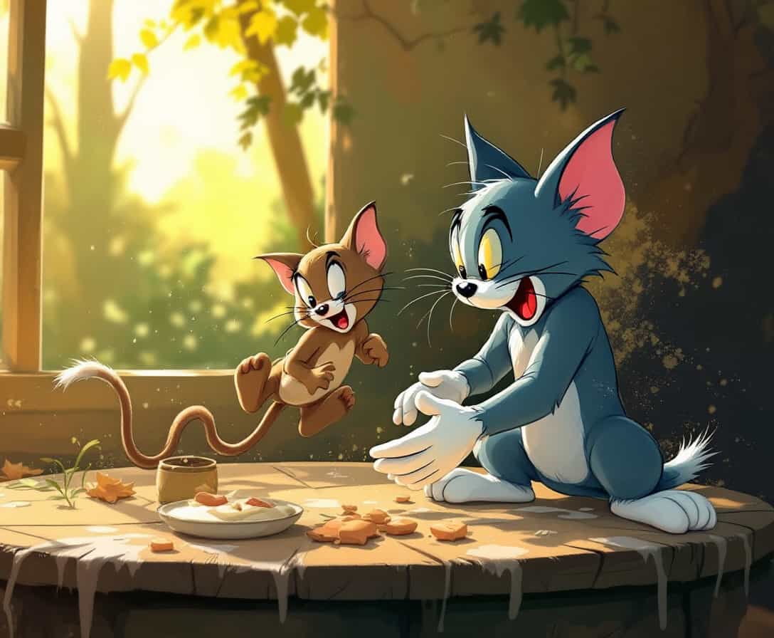 Tom & Jerry are catching each other