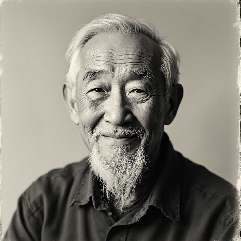 **Timeless Wisdom: A Monochrome Portrait**