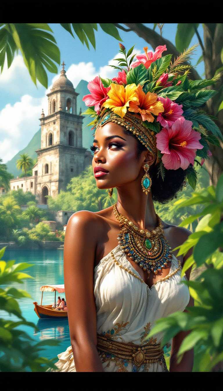Exotic Beauty in Tropical Paradise