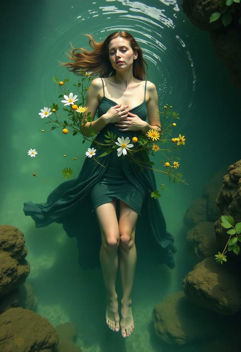 Emerald Enigma A Womans Sojourn Through Floral Waters