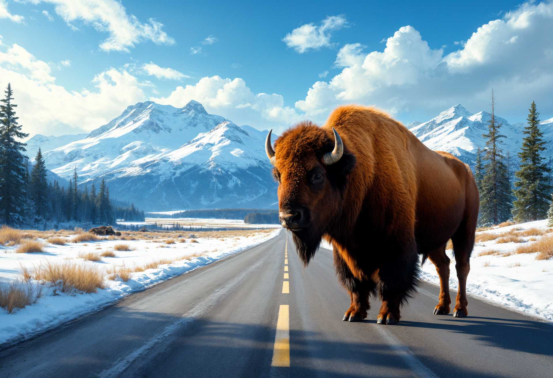 AI-generated image: This image captures a moment of natural beauty and wildlife in a stunning landscape. The art style i